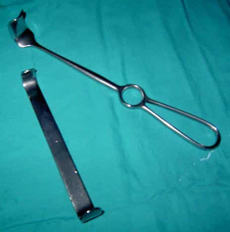 Fig 1.0 - Surgical retractors. Improper use of the retractors can cause blunt injury to local structures during surgery.